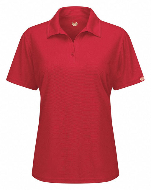 J2890 Short Sleeve Polo Womens 2XL Red Button