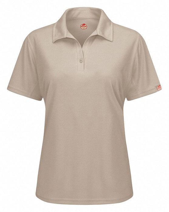 J2890 Short Sleeve Polo Womens M Tan Polyester