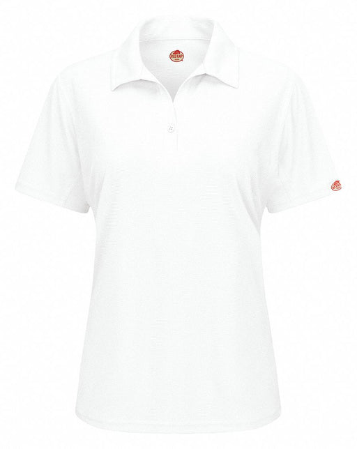 J2890 Short Sleeve Polo Wmn 2XL White Button