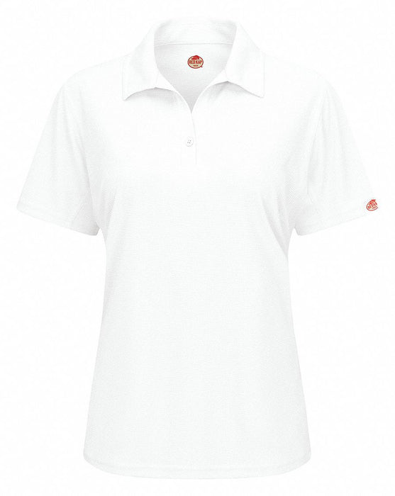 J2890 Short Sleeve Polo Wmn 3XL White Button