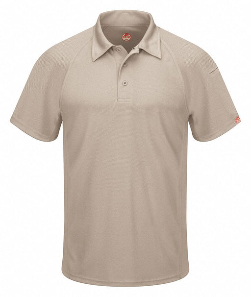 Short Sleeve Polo 6XL Tan Button 5 oz.