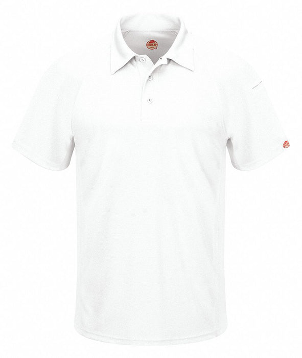Short Sleeve Polo M White 5 oz Polyester