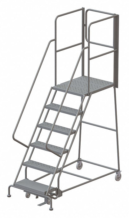 Rolling Ladder Steel 6 Steps 450 lb.