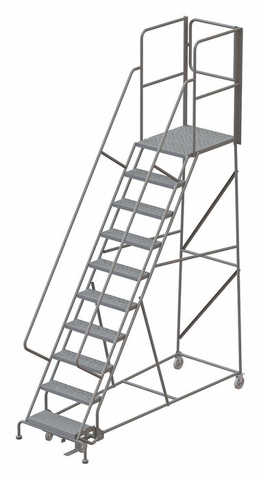 Rolling Ladder 10 Steps Load Cap. 450lb.