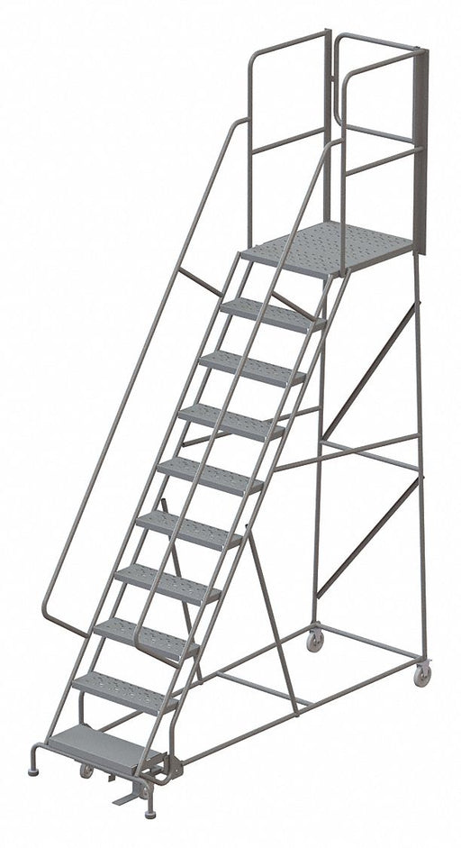 Rolling Ladder 10 Steps Load Cap. 450lb.