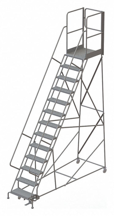 Rolling Ladder Steel 13 Steps 450 lb.