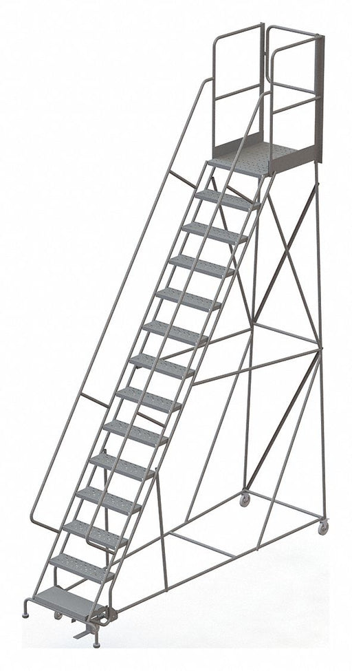 Rolling Ladder 14 Steps Load Cap. 450lb.