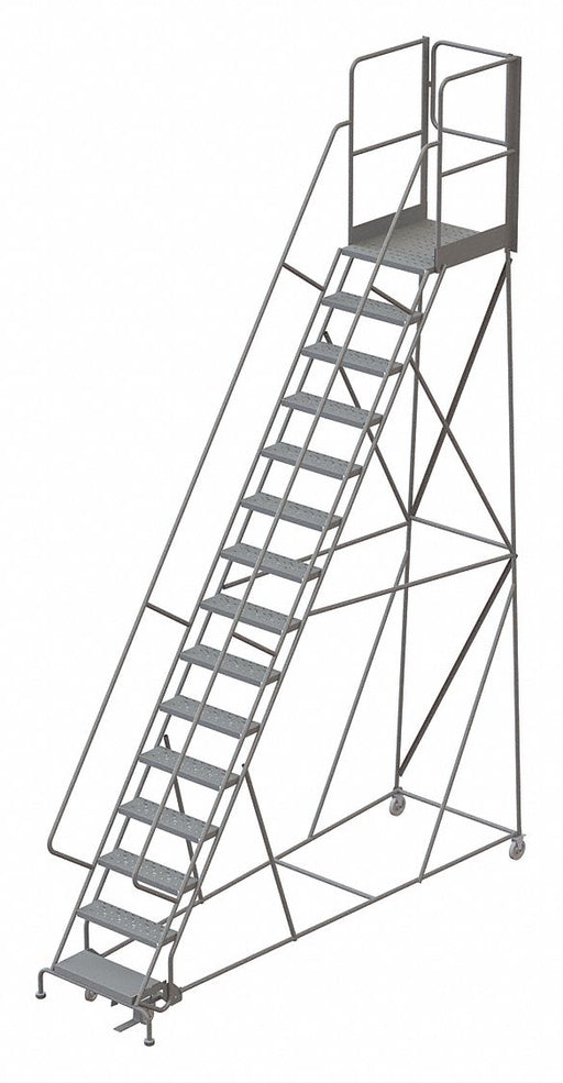 Rolling Ladder Steel 15 Steps Cap.450lb.