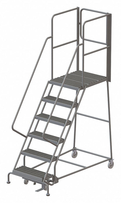 Rolling Ladder 6 Steps Load Cap. 450lb.