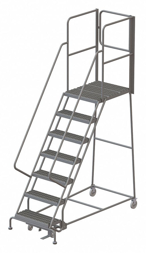 Rolling Ladder 7 Steps Load Cap. 450lb.