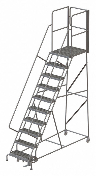 Rolling Ladder Steel 10Steps Cap. 450lb.