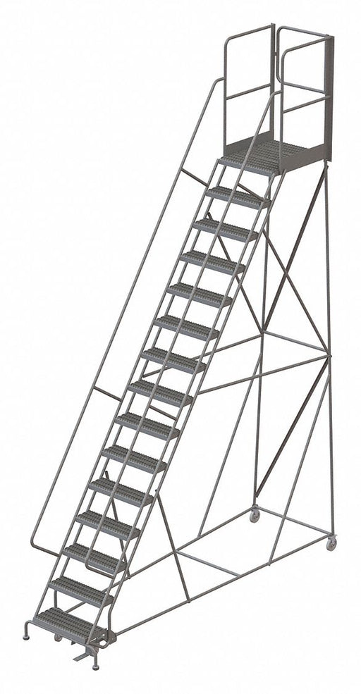 Rolling Ladder 15 Steps Load Cap. 450lb.