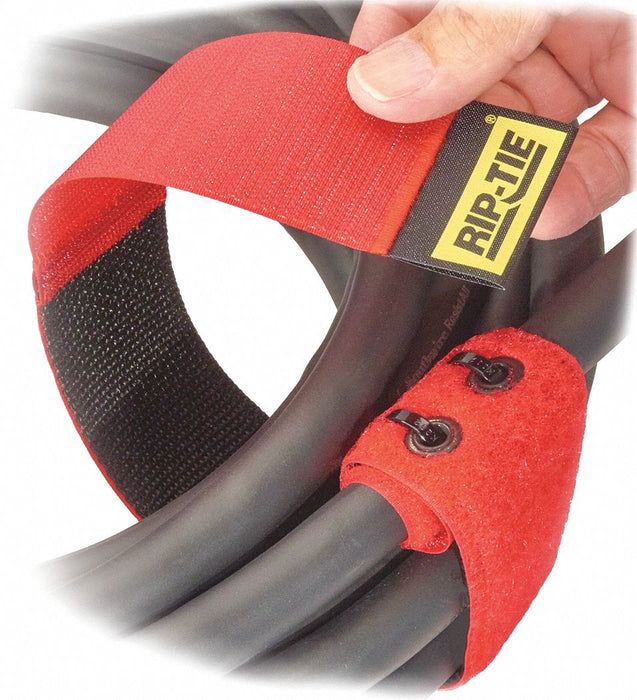 Hook-and-Loop Cable Tie 18 in Black PK10