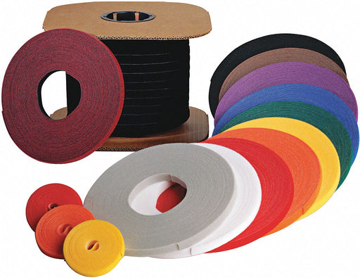 Hook-and-Loop Cable Tie Roll 75 ft Black