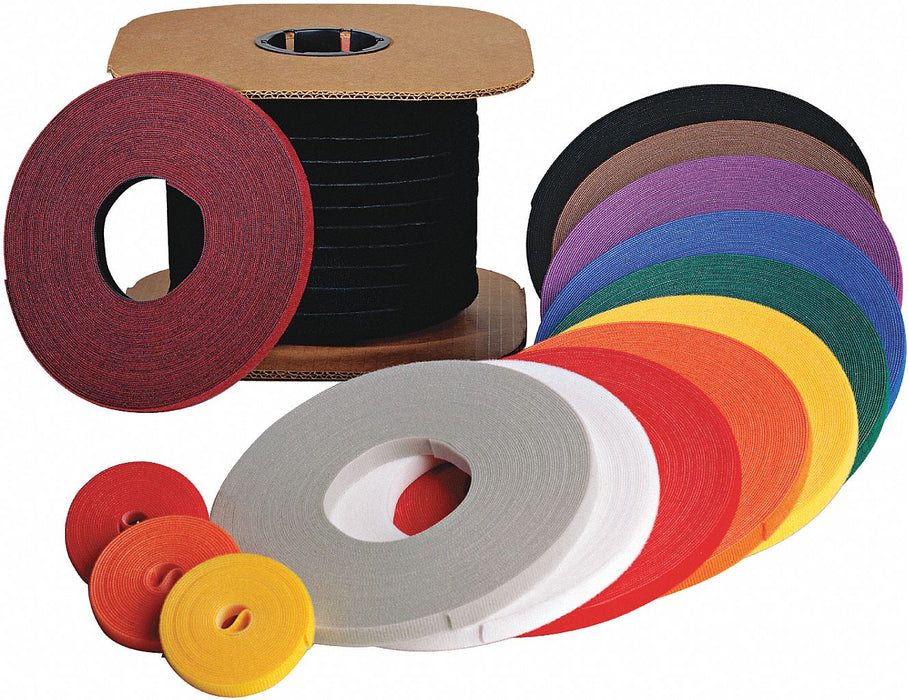 Hook-and-Loop Cable Tie Roll 75 ft Black