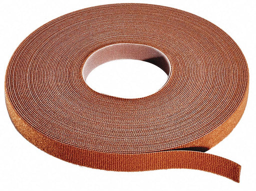 Hook-and-Loop Cable Tie Roll 15 ft Brown
