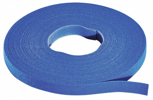 Hook-and-Loop Cable Tie Roll 15 ft Blue