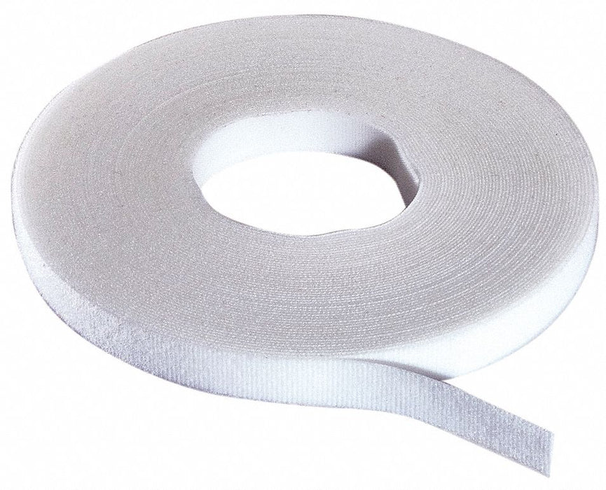 Hook-and-Loop Cable Tie Roll 15 ft White