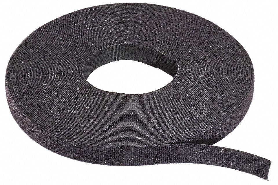 Hook-and-Loop Cable Tie Roll 75 ft Black