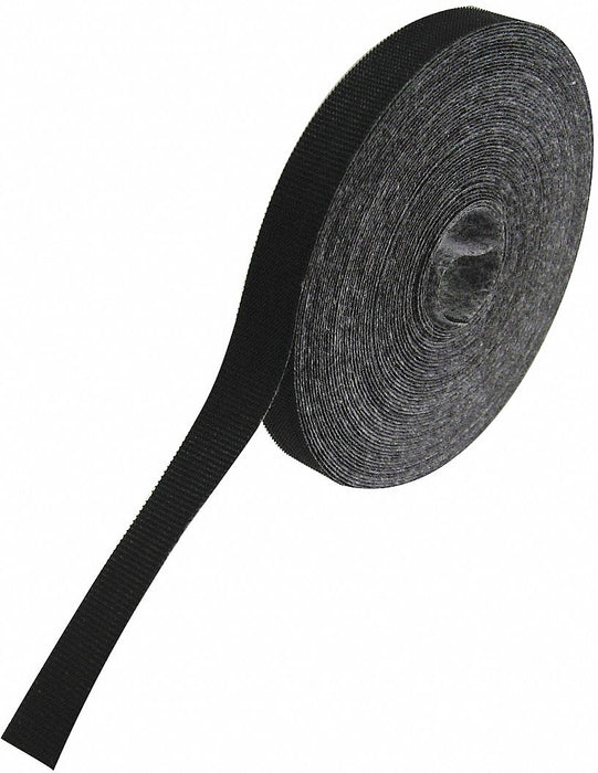 Hook-and-Loop Cable Tie Roll 75 ft Black