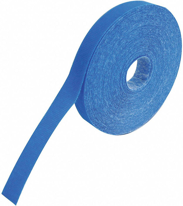 Hook-and-Loop Cable Tie Roll 30 ft Blue