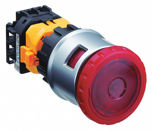 EmergncyStpPshButtn FulVolt Red 1NO/2NC