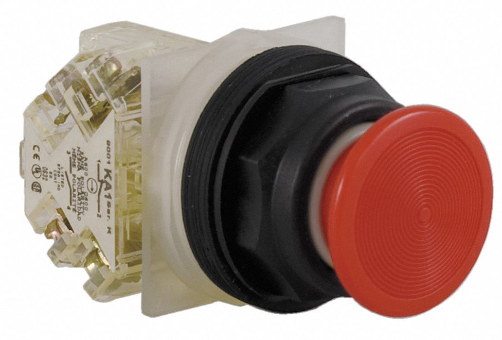 MushroomHeadPushButton NonIllum Red SPDT