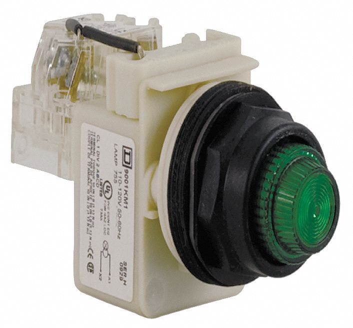Pilot Light Green 30mm Incandescent