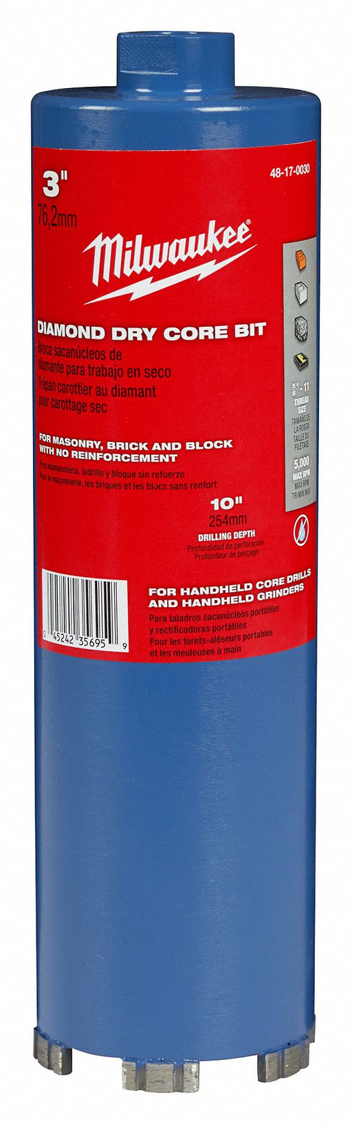Diamond-Tipped Core Bit 2in