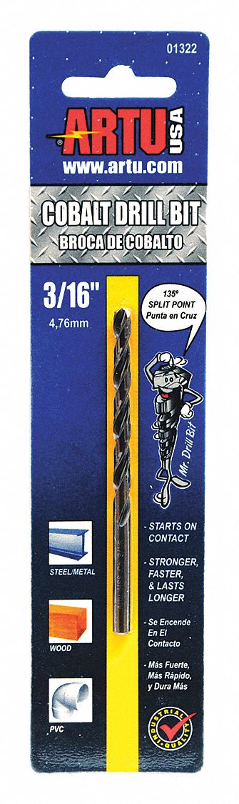 Jobber Bit 3/16 in Cobalt Steel