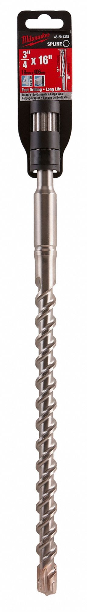 Hammer Drill Bit Spline 3/4x16 In