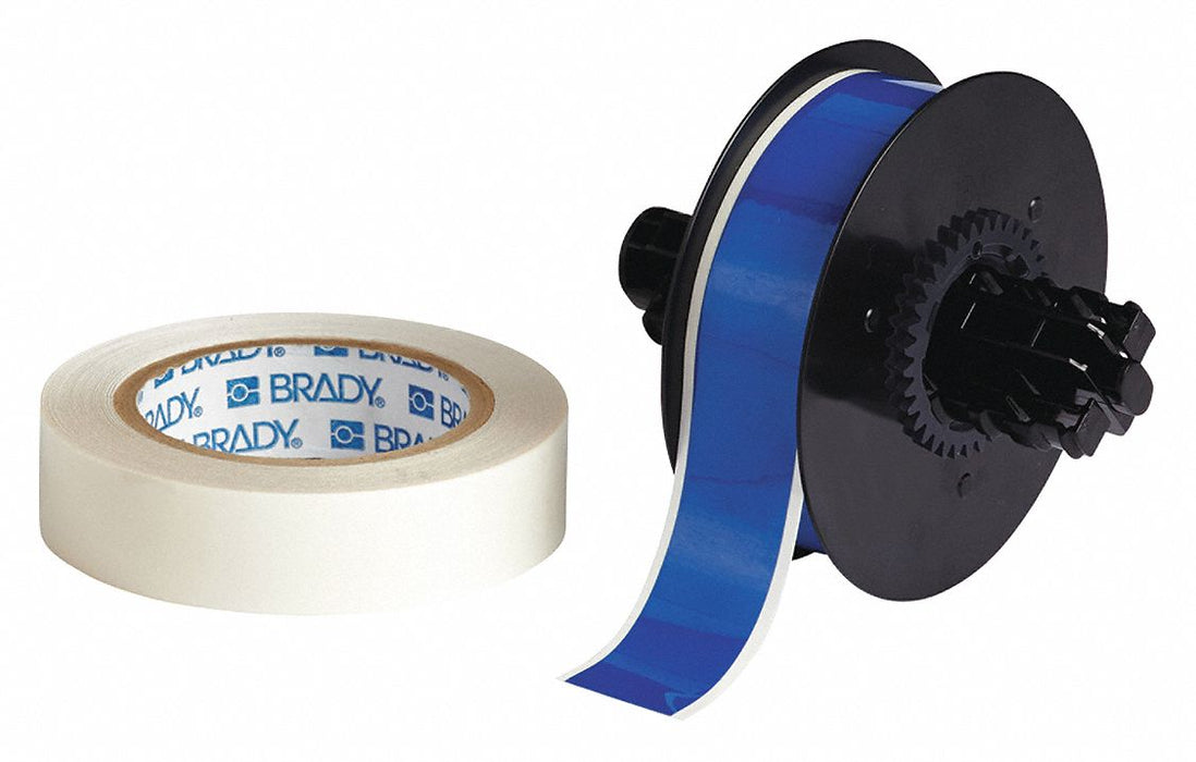 ContinuousLabelStock Blue Gloss 1-1/8inW
