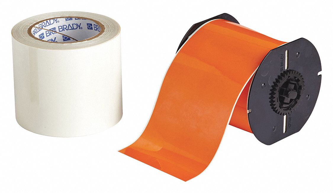 ContinuousLabelStock Orange Gloss 4inW