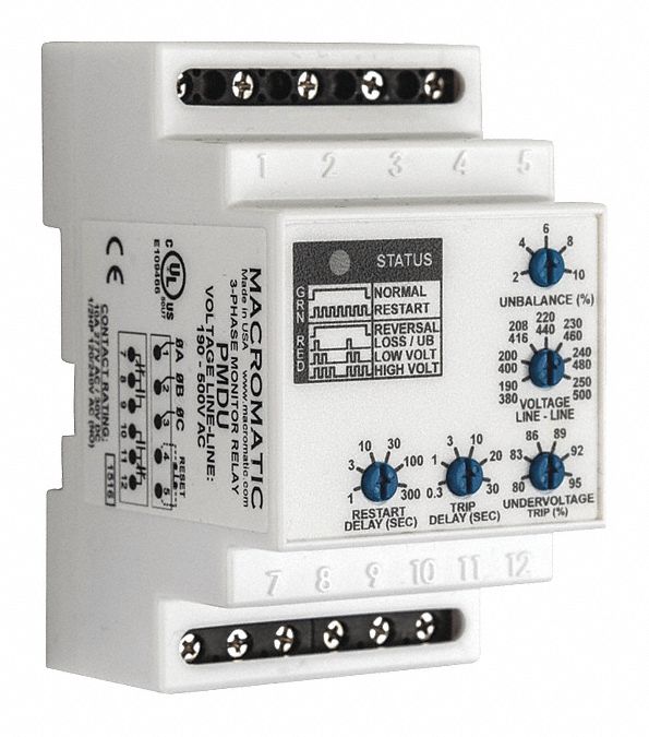 Phase Monitor Relay 12 Pins 480-600VAC