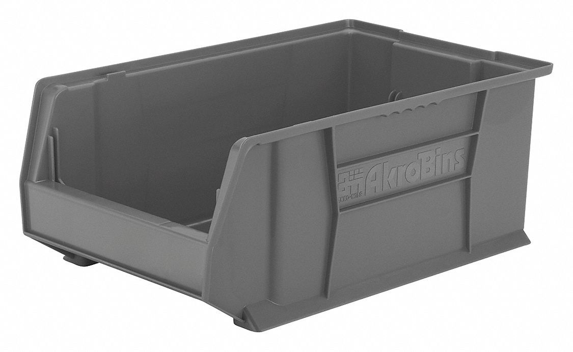 F8566 Super Size Bin Gray Plastic 8 in