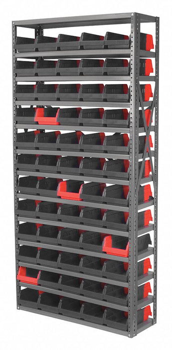 K6926 Bin Shlvng 12x79x36in Black Red