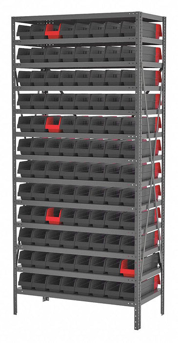 Bin Shlvng 18x79x36in Black Red