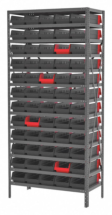 K5256 Bin Shlvng 18x79x36in Black Red