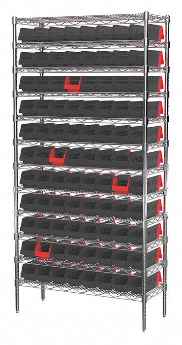 Bin Shlvng 14x74x36in Black Red