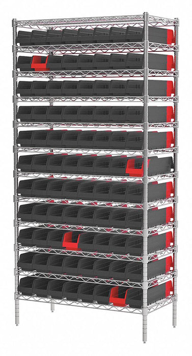 K6935 Bin Shlvng 18x74x36in Black Red