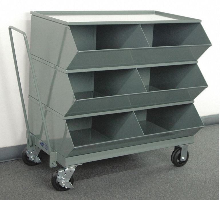 Sectional Bin Unit 6 Gray 37-7/8 in H