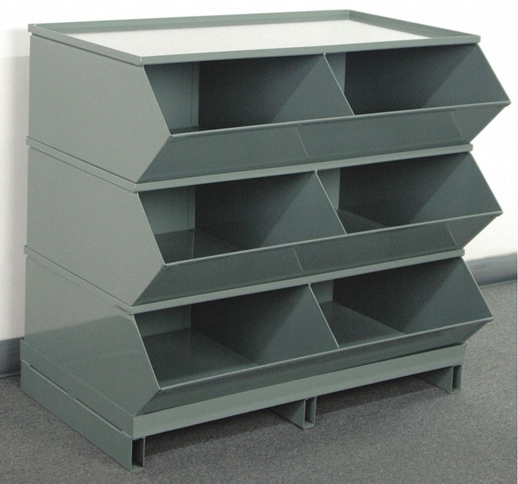 Sectional Bin Unit 6 Gray 35-1/8 in H