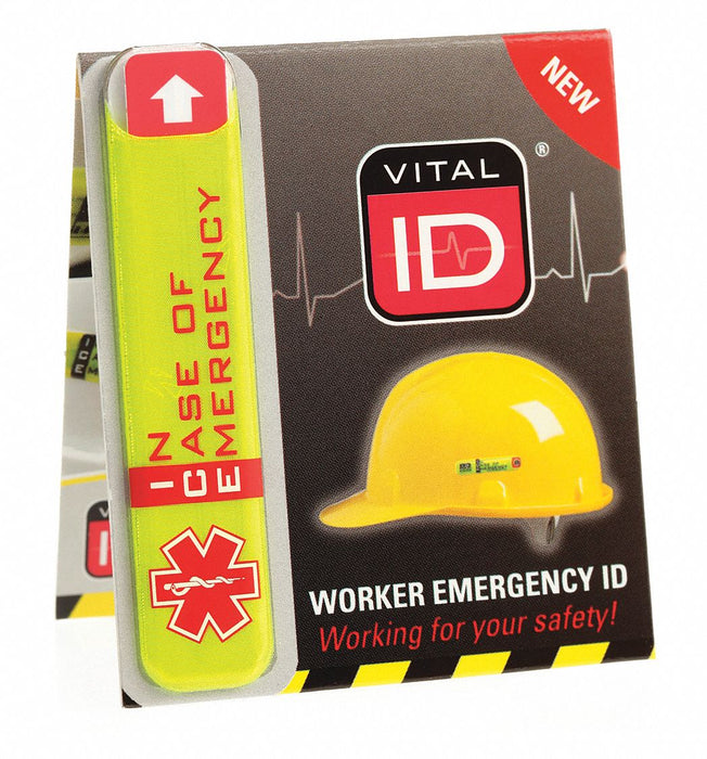 Hard Hat I.D Yllw 1/2in.Hx2-3/4in.W PK25
