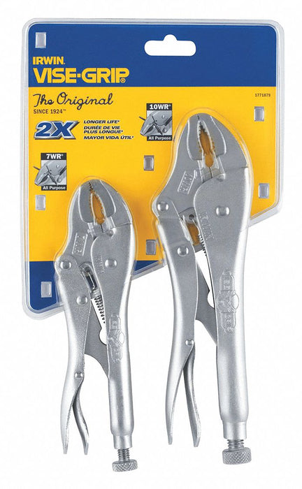 Locking Plier Sets Plain Grip 2 Pcs