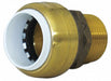 Strt Brass Push-Fit 1/2 in NPT 1/2 in