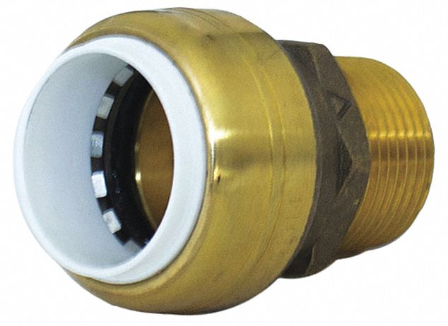 Strt Brass Push-Fit 1/2 in NPT 1/2 in