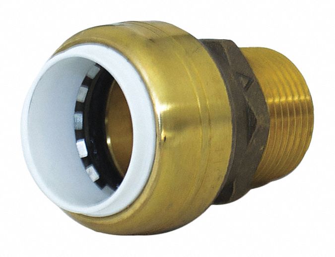 Strt Brass Push-Fit 3/4 in NPT 3/4 in
