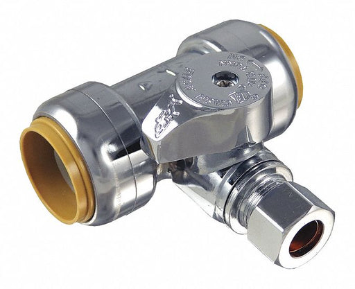 Tee Stop Valve Brass 3/4 x 3/8 Tube