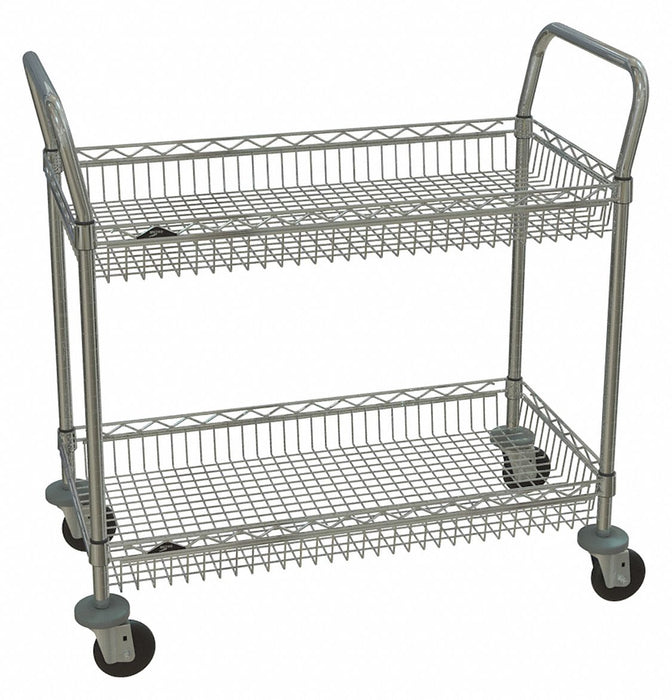 Wire Basket Cart Chrome 39in.H x 36in.L