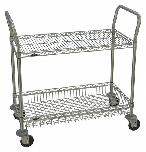 Wire Utility Cart Chrome 39in.H x 36in.L